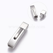 304 Stainless Steel Bayonet Clasps, Matte, Matte Platinum Color, 28.5x7mm, Hole: 5x5mm(STAS-O114-046MP-C)