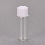 Glass Bottles, Beads Containers, with White Plastic Screw Top Lids, Clear, 3x1cm, Capacity: 1ml(0.03 fl. oz)(CON-WH0069-98)