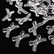 Transparent Acrylic Beads, Bowknot, Clear, 20x34x5.5mm, Hole: 1.8mm(X-TACR-S154-55B-205)