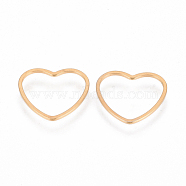 304 Stainless Steel Linking Ring, Heart, Golden, 14x15.5x1mm(X-STAS-S079-22B)