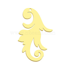 201 Stainless Steel Pendants, Laser Cut, Vacuum Plating, Flower, Golden, 37x23x1mm, Hole: 1.5mm(STAS-S105-LA780-2)