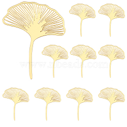 Acrylic Mirror Cake Toppers, Cake Insert Cards, for Cake Decoration, Ginkgo Leaf, Gold, 100x81x1.4mm(FIND-WH0152-207)