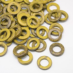 Dyed Wood Jewelry Findings Coconut Linking Rings, Dark Goldenrod, 20~23x2~5mm(COCO-O006C-09)