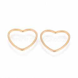 304 Stainless Steel Linking Ring, Heart, Golden, 14x15.5x1mm(X-STAS-S079-22B)
