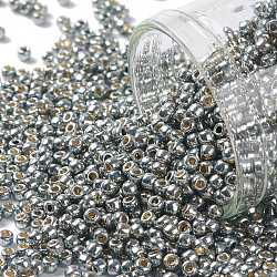 TOHO 11/0 Round Beads, Japanese Seed Beads, (PF565) PermaFinish Silver Grey Metallic, 11/0, 2.2mm, Hole: 0.8mm, about 1110pcs/10g(X-SEED-TR11-PF0565)
