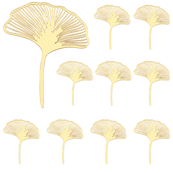 Acrylic Mirror Cake Toppers, Cake Insert Cards, for Cake Decoration, Ginkgo Leaf, Gold, 100x81x1.4mm
