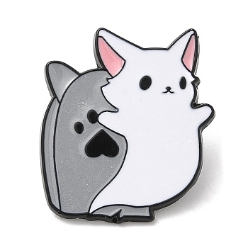 Halloween Theme Alloy Enamel Brooch, Pin for Backpack Clothes, Ghost, 28x24x1.5mm