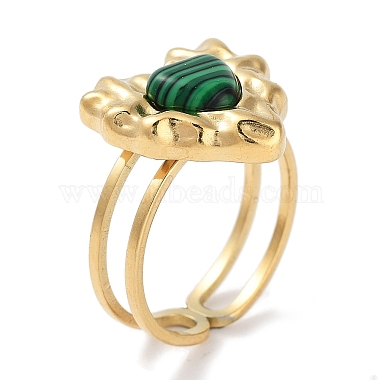 Heart Malachite Finger Rings