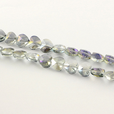 10mm MediumSlateBlue Heart Electroplate Glass Beads