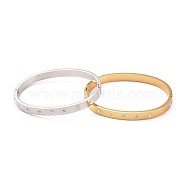 304 Stainless Steel Bangles, with Crystal Rhinestone, Mixed Color, 2-3/8 inch(6cm)(BJEW-M284-22)
