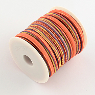 Ethnic Cord Cloth Cord, Colorful, 6~7mm, about 8.74 yards(8m)/roll(OCOR-Q003-02)