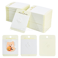 Velvet and Plastic Brooch Display Cards, Rectangle, Light Yellow, 7.4x5.6x0.1cm(DIY-WH0209-43)