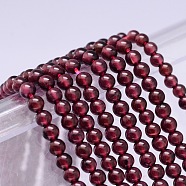 Mo Chesapeake Import Natural Grade A Garnet Round Beads Strands, 3mm, Hole: 1mm, about 121pcs/strand, 15 inch(X-G-E300-A-3mm)