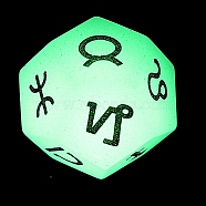 Natural Luminous Stone Classical 12-Sided Polyhedral Dice, Engrave Twelve Constellations Divination Game Toy, 20x20mm(PW-WG55941-06)