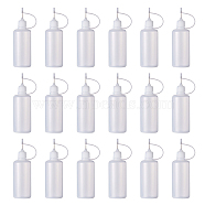 Plastic Glue Bottles, with Steel Pin, Clear, 11.5~11.6x3.5cm, capacity: 60ml, 18pcs/set(DIY-BC0009-18)