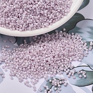 MIYUKI Delica Beads, Cylinder, Japanese Seed Beads, 11/0, (DB1504) Opaque Pale Rose AB, 1.3x1.6mm, Hole: 0.8mm, about 2000pcs/10g(X-SEED-J020-DB1504)