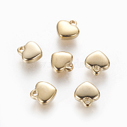 304 Stainless Steel Charms, Puffed Heart, Golden, 7.5x7x2.5mm, Hole: 1.2mm(STAS-L233-024G)