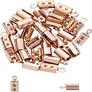 304 Stainless Steel Cord End, Folding Crimp Ends, Rose Gold, 10x4mm, Hole: 1mm, Inner Diameter: 3.5mm, 30pcs/box(STAS-UN0007-88RG)