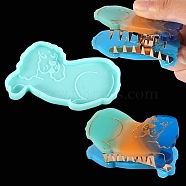 Claw Hair Clip Cabochon Silicone Molds, Resin Casting Molds, For UV Resin, Epoxy Resin Jewelry Making, Dog, Aquamarine, 53x85x6mm(DIY-C052-06)