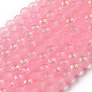 Spray Painted Glass Round Bead Strands, Light Coral, 4mm, Hole: 1.1~1.3mm, about 200pcs/strand, 31.4 inch(DGLA-Q015-4mm-26)