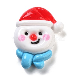 Christmas Theme Resin Cabochons, Snowman, 45.5x35x12mm(CRES-U002-01D)