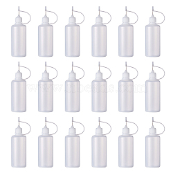 Plastic Glue Bottles, with Steel Pin, Clear, 11.5~11.6x3.5cm, capacity: 60ml, 18pcs/set(DIY-BC0009-18)