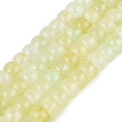 Ombre Effect Dyed Glass Beads Strands, Imitation Gemstones, Rondelle, Green Yellow, 6x4mm, Hole: 0.8~1.2mm, about 185~196pcs/strand, 29.13~31.30 inch(74~79.5cm)(GLAA-Q106-05A-A05)