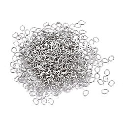 Tarnish Resistant 304 Stainless Steel Jump Rings, Open Jump Rings, Oval, Stainless Steel Color, 24 Gauge, 4x3x0.5mm, Inner Diameter: 2x2.5mm(STAS-F250-11P-D)