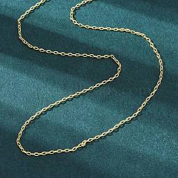 Brass Cable Chains Necklace for Women, Cadmium Free & Lead Free, Real 18K Gold Plated, 17.72 inch(45cm)(NJEW-P265-42G)