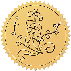 Self Adhesive Gold Foil Embossed Stickers, Medal Decoration Sticker, Leaf, 5x5cm(DIY-WH0575-001)