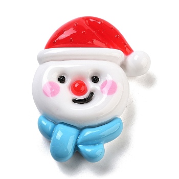 Christmas Theme Resin Cabochons, Snowman, 45.5x35x12mm