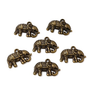 Tibetan Style Alloy Pendants, Elephant, Cadmium Free & Nickel Free & Lead Free, Antique Bronze, 19x26.5x5mm, Hole: 2mm, about 409pcs/1000g