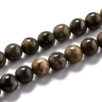 Round Natural Ocean Agate/Ocean Jasper Beads Strands, 6.5mm, Hole: 1.2mm, about 62pcs/strand, 15.35''(39cm)
