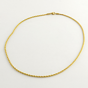 304 Stainless Steel Rope Chain Necklaces, Golden, 20.4 inch