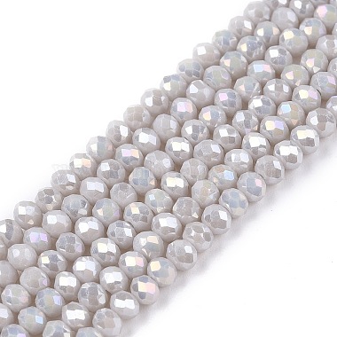 Light Grey Rondelle Glass Beads