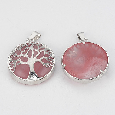 Watermelon Stone Glass Pendants(G-S292-10K-P)-2