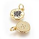 Brass Micro Pave Cubic Zirconia Charms(X-ZIRC-G150-04A)-2