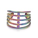 Rainbow Color Ion Plating(IP) 304 Stainless Steel Chunky Open Cuff Ring for Women(RJEW-A005-35MC)-1
