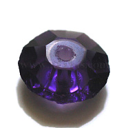 Imitation Austrian Crystal Beads, Grade AAA, Faceted, Flat Round, Indigo, 6x3.5mm, Hole: 0.7~0.9mm(SWAR-F061-3x6mm-27)
