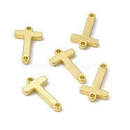 Rack Plating Brass Connector Charms, Real 18K Gold Plated, Long-Lasting Plated, Cadmium Free & Nickel Free & Lead Free, Letter Links, Letter.T, 14x8.5x1.5mm, Hole: 1mm(KK-C007-38G-T)