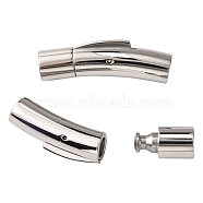 304 Stainless Steel Bayonet Clasps, Column, Stainless Steel Color, 29x7mm, Hole: 5mm(X-STAS-I013-5mm)
