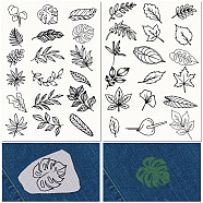 PVA Water-soluble Embroidery Aid Drawing Sketch, Rectangle with Rainbow & Insects, Leaf, 297x210mmm, 2pcs/set(DIY-WH0514-010)