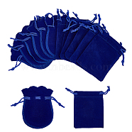 60Pcs 2 Style Velvet Bags, Drawstring Jewelry Pouches, Rectangle & Gourd Shape, Dark Blue, 9~9.5x7~7.5cm, 30pcs/style(TP-HY0001-12)