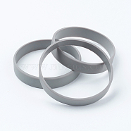 Silicone Wristbands Bracelets, Cord Bracelets, Gray, 7-1/8 inch(18cm), 12x2mm(BJEW-J176-180-10)