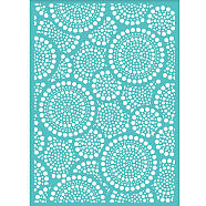 Self-Adhesive Silk Screen Printing Stencil, for Painting on Wood, DIY Decoration T-Shirt Fabric, Turquoise, Round Pattern, 195x140mm(DIY-WH0337-054)
