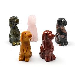 Mixed Stone Puppy Home Display Decorations, 3D Labrador Retriever Dog, 48~51x19~22x29~33mm(G-R414-15)