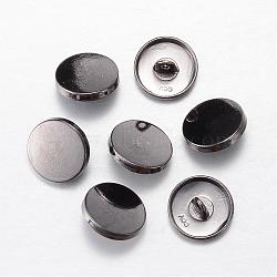 Alloy Shank Buttons, 1-Hole, Flat Round, Gunmetal, 20x7mm, Hole: 2mm(BUTT-D054-20mm-05B)