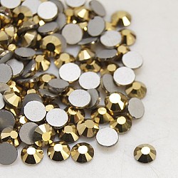 Glass Flat Back Rhinestone, Grade A, Back Plated, Faceted, Half Round, Aurum, 4.6~4.8mm, about 1440pcs/bag(RGLA-C002-SS20-567)