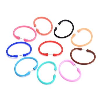 Silicone Cord Bracelets, with 304 Stainless Steel Screw Clasps, Mixed Color, 6-7/8 inch(17.5cm), 4~6mm