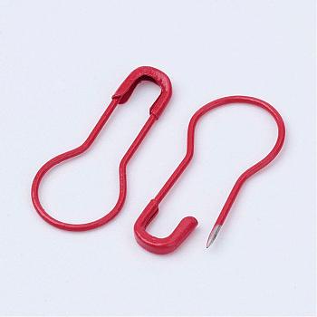 Iron Calabash Pins, Knitting Stitch Marker, Red, 22x10x2mm, Pin: 0.7mm